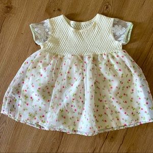 NWOT little girls rose dress with lace sleeves